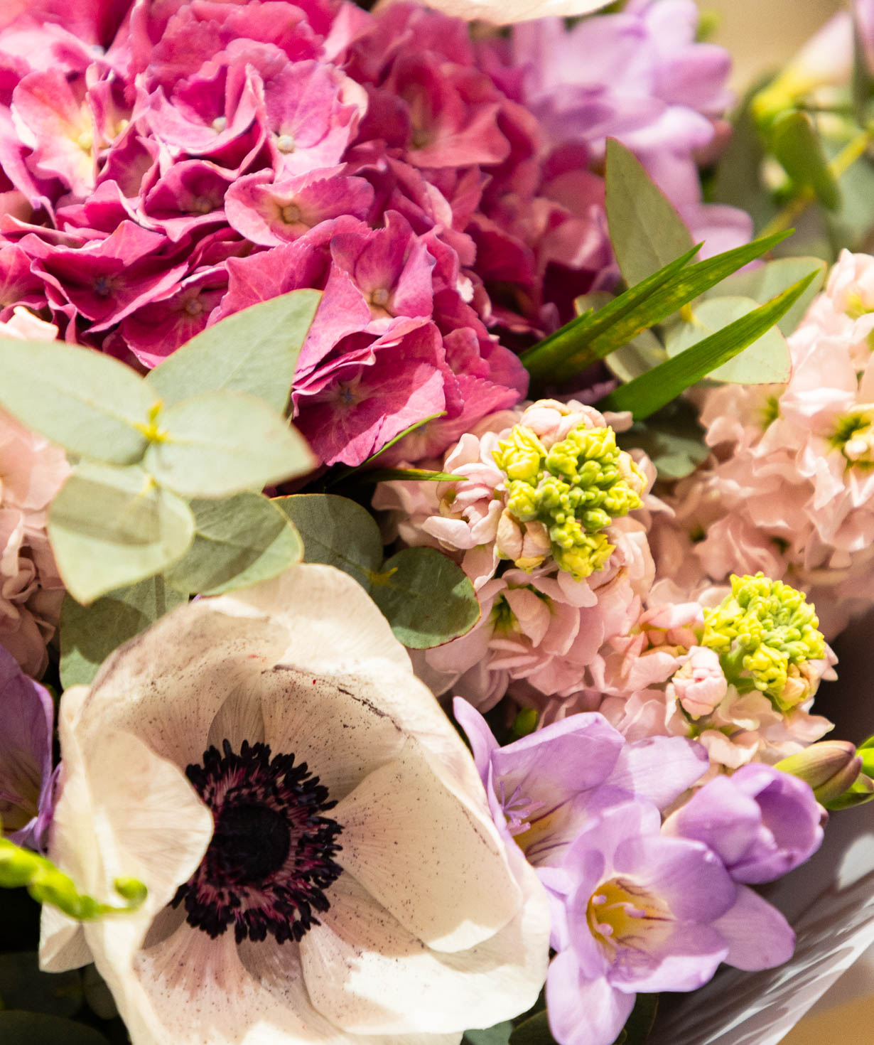 Bouquet «Barse» with hydrangea and anemones